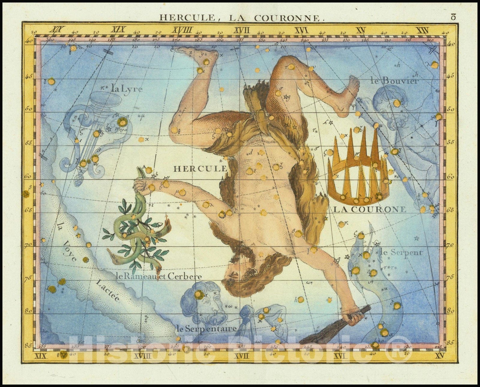 Historic Map : Hercules, La Couronne, Hercules and The Crown, 1776, Vintage Wall Art