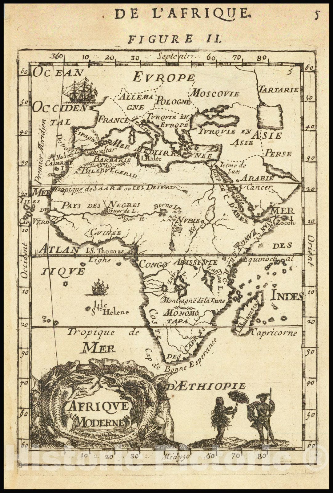 Historic Map : Afrique Moderne, 1683, Vintage Wall Art
