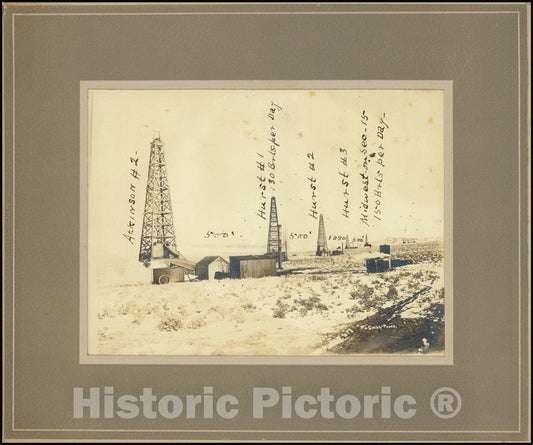 Historic Map : Early Oil ExplorationCasperWyoming, 1917, Vintage Wall Art