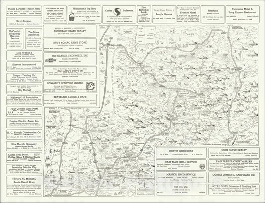 Historic Map : Southwest Colorado,Tourist & Sportsman Guide and Map to Southwestern Colorado, 1952, Vintage Wall Art