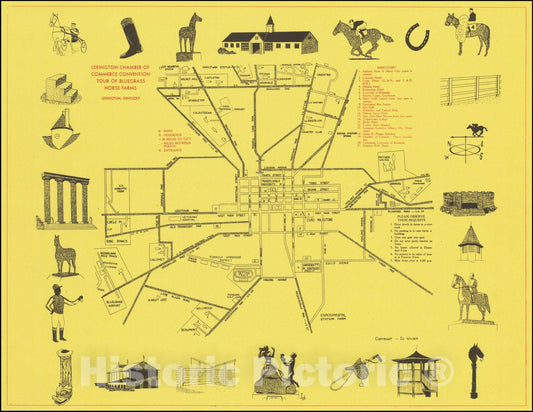 Historic Map : Horse RacingLexingtonKentucky, 1935, Vintage Wall Art