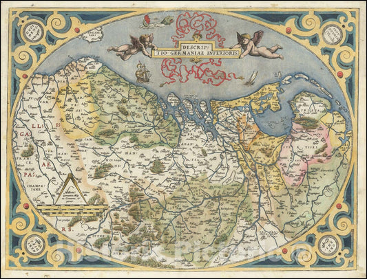 Historic Map : Descriptio Germaniae Inferioris, 1581, Vintage Wall Art