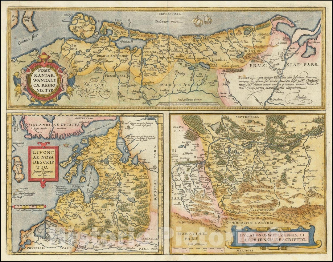 Historic Map : Pomeraniae, Wandalicae Regionis Typ , 1609, Vintage Wall Art