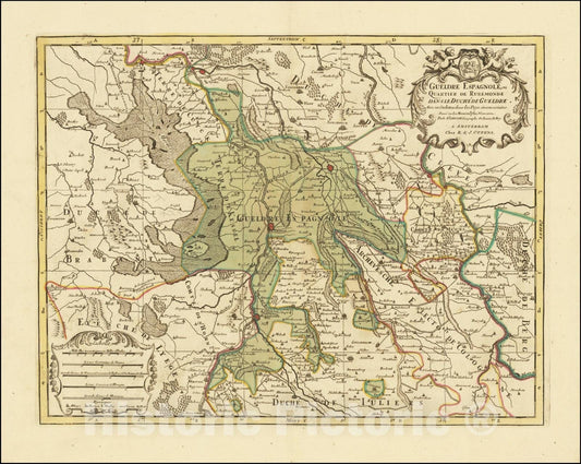 Historic Map : Gueldre Espagnole, ou Quartier De Ruremonde Dans Le Duche De Gueldre,  1720, Vintage Wall Art
