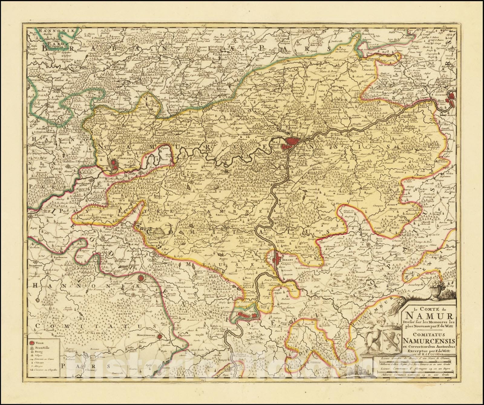 Historic Map : le Comte de Namur,  Comitatus Namurcensis, 1720, Vintage Wall Art