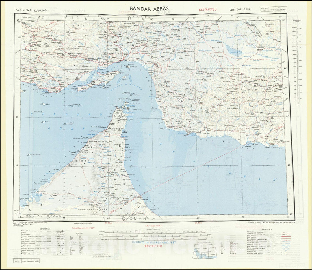 Historic Map : Horuf - Restricted , 1957, Vintage Wall Art