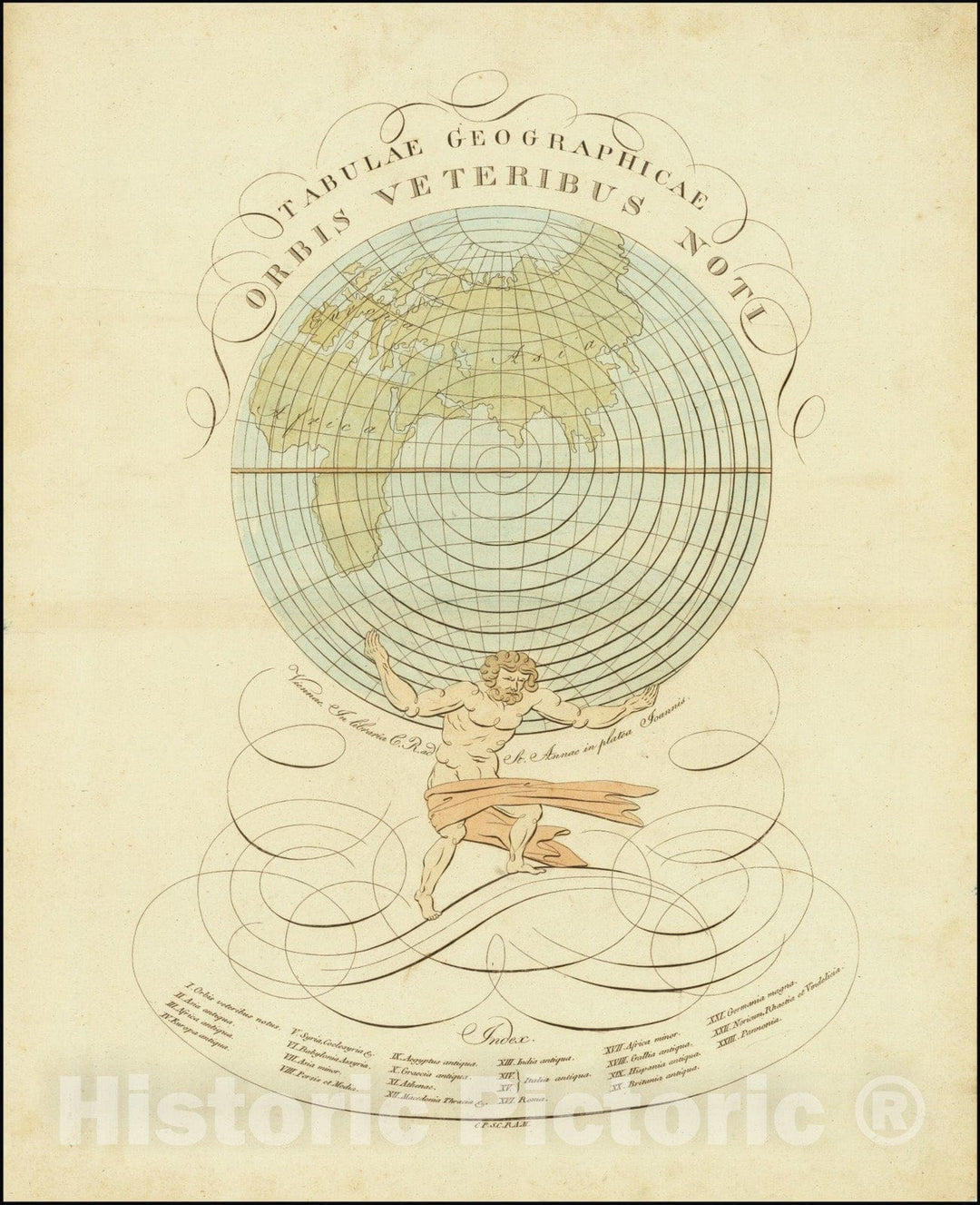 Historic Map : Title Page,Tabulae Geographicae Orbis Veteris Noti,, Vintage Wall Art