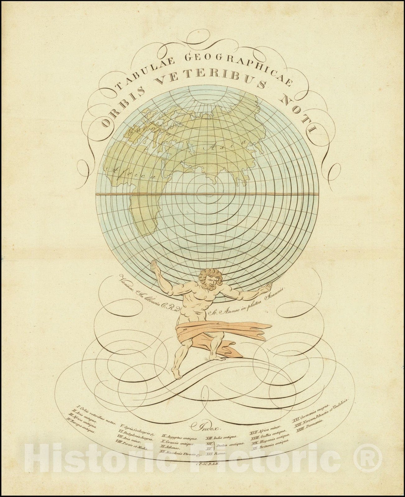 Historic Map : Title Page,Tabulae Geographicae Orbis Veteris Noti,, Vintage Wall Art
