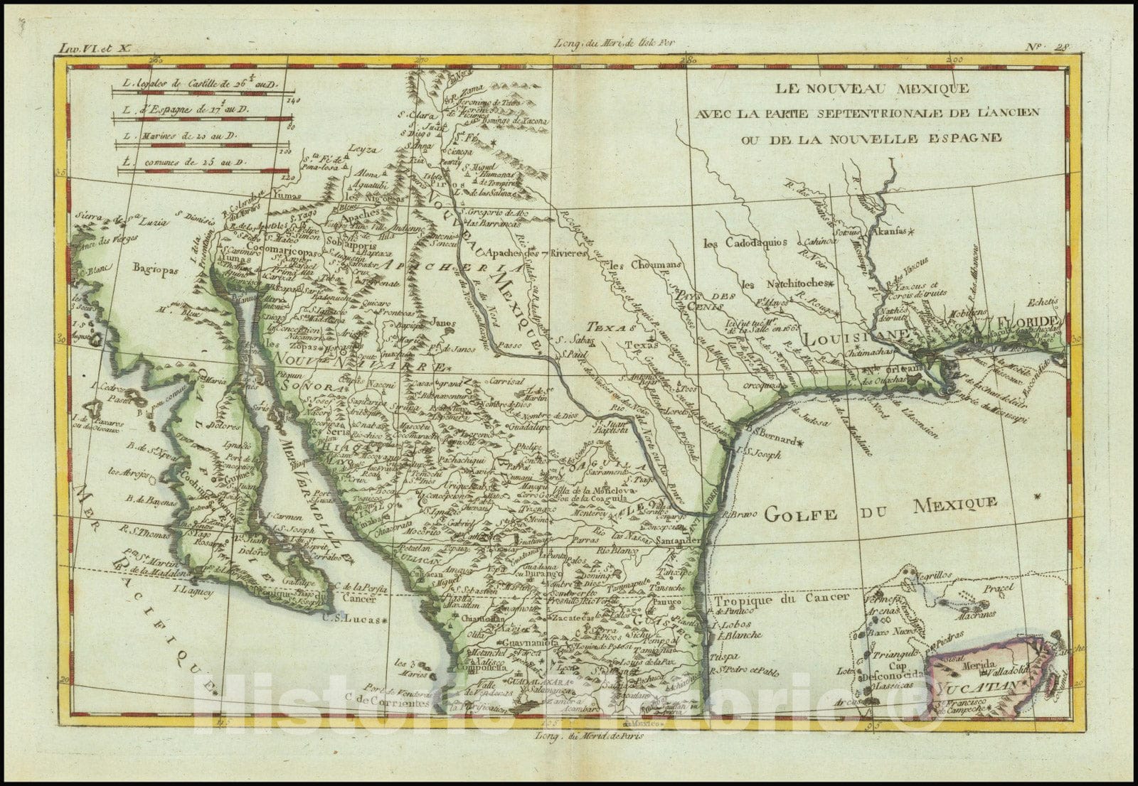 Historic Map : Le Nouveau Mexique, Avec La Partie Septentrionale De L'Ancien, ou De La Nouvelle Espagne, 1780, Vintage Wall Art