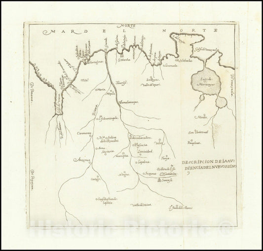 Historic Map : Descripcion Del Destricto Del Audiencia Del Nuevo Reino,1601 (1730), Vintage Wall Art