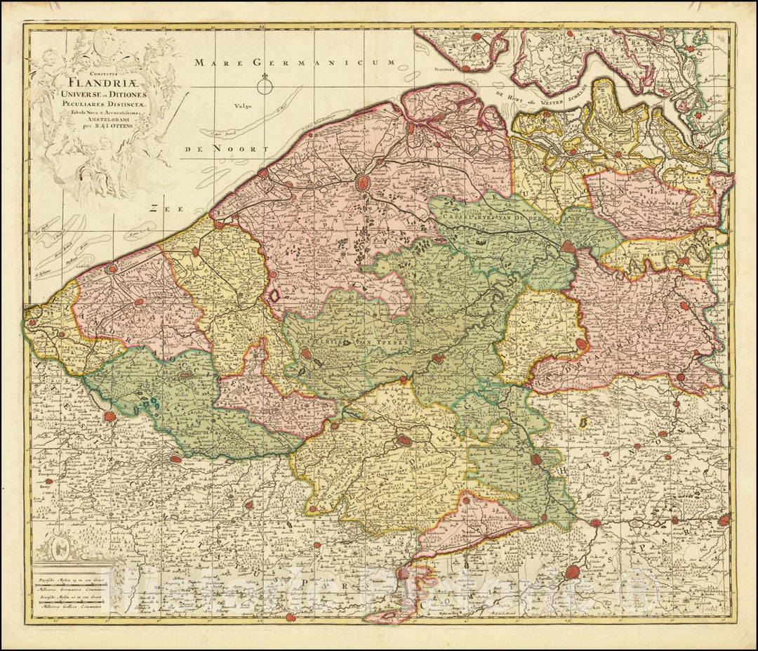 Historic Map : Comitatus Flandriae Univese in Ditiones Peculiares Distincta, 1720, Vintage Wall Art