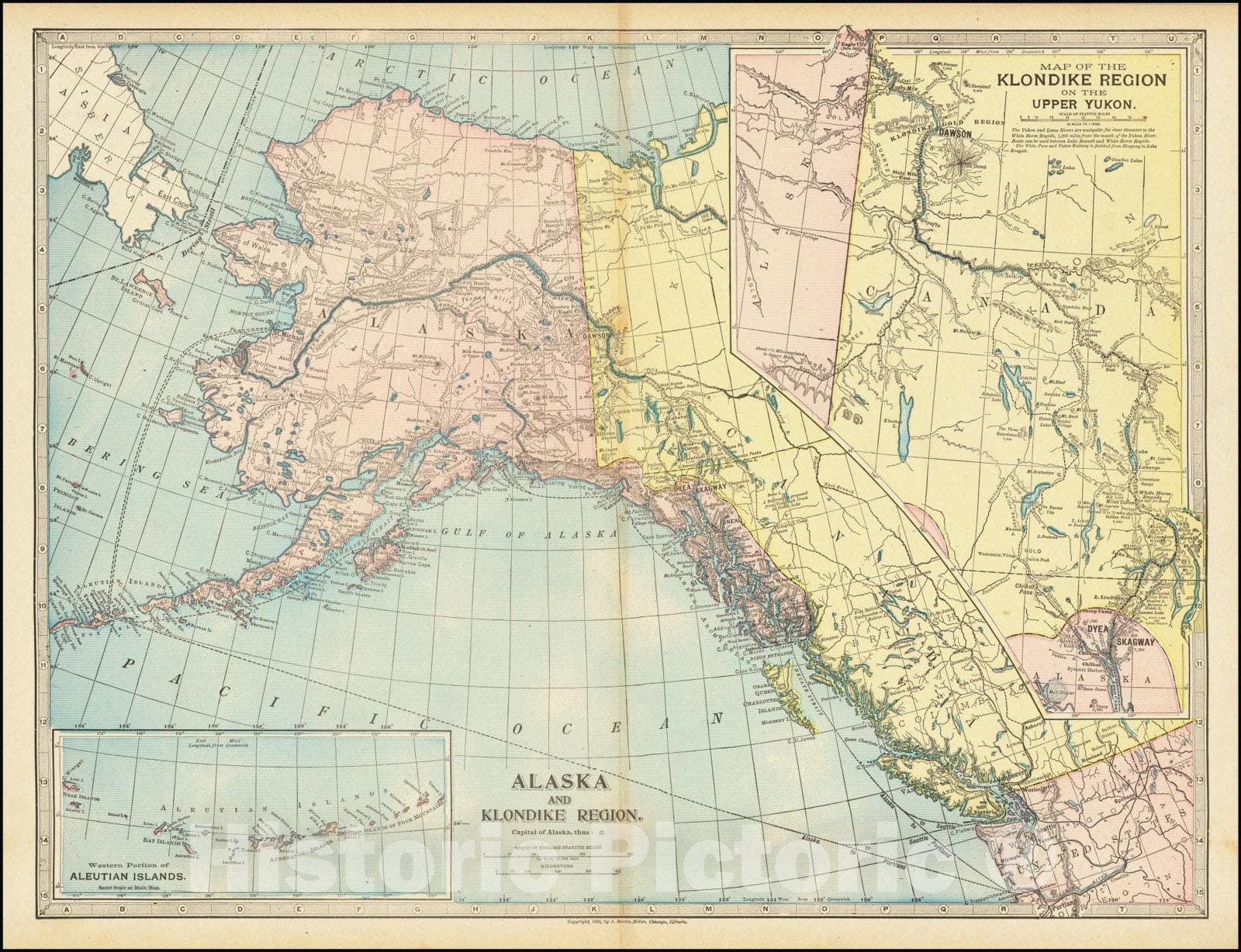 Historic Map : Alaska and the Klondike Region, 1899, 1899, Vintage Wall Art