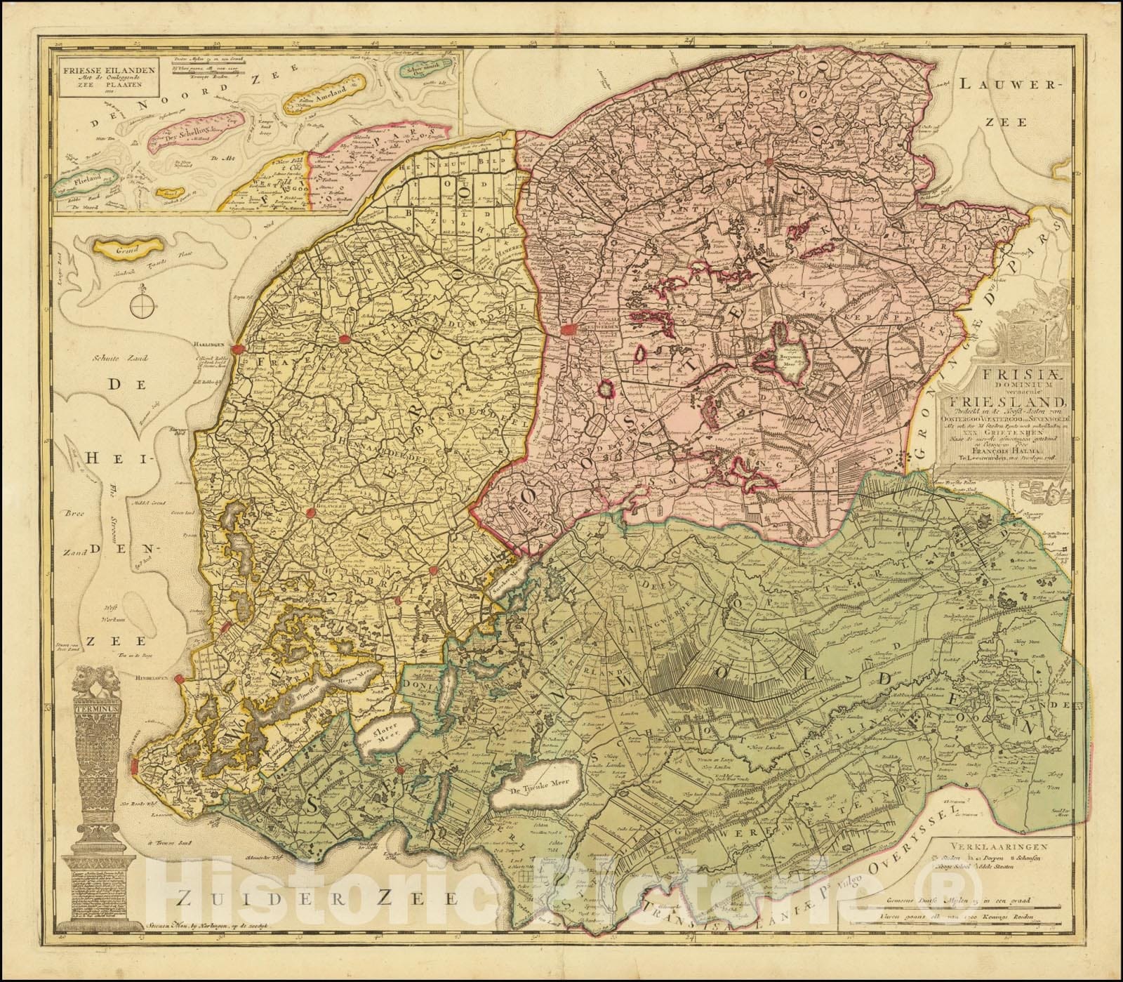 Historic Map : Frisiae Dominium vernacule Friesland, 1718, 1718, Vintage Wall Art