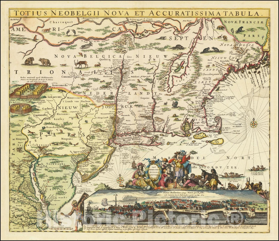 Historic Map : Totius Neobelgii Nova et Accuratissima Tabula,1674 (1720 ca) v2, Vintage Wall Art