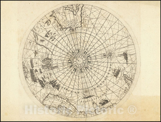 Historic Map : North Polar Regions,  1680, Vintage Wall Art