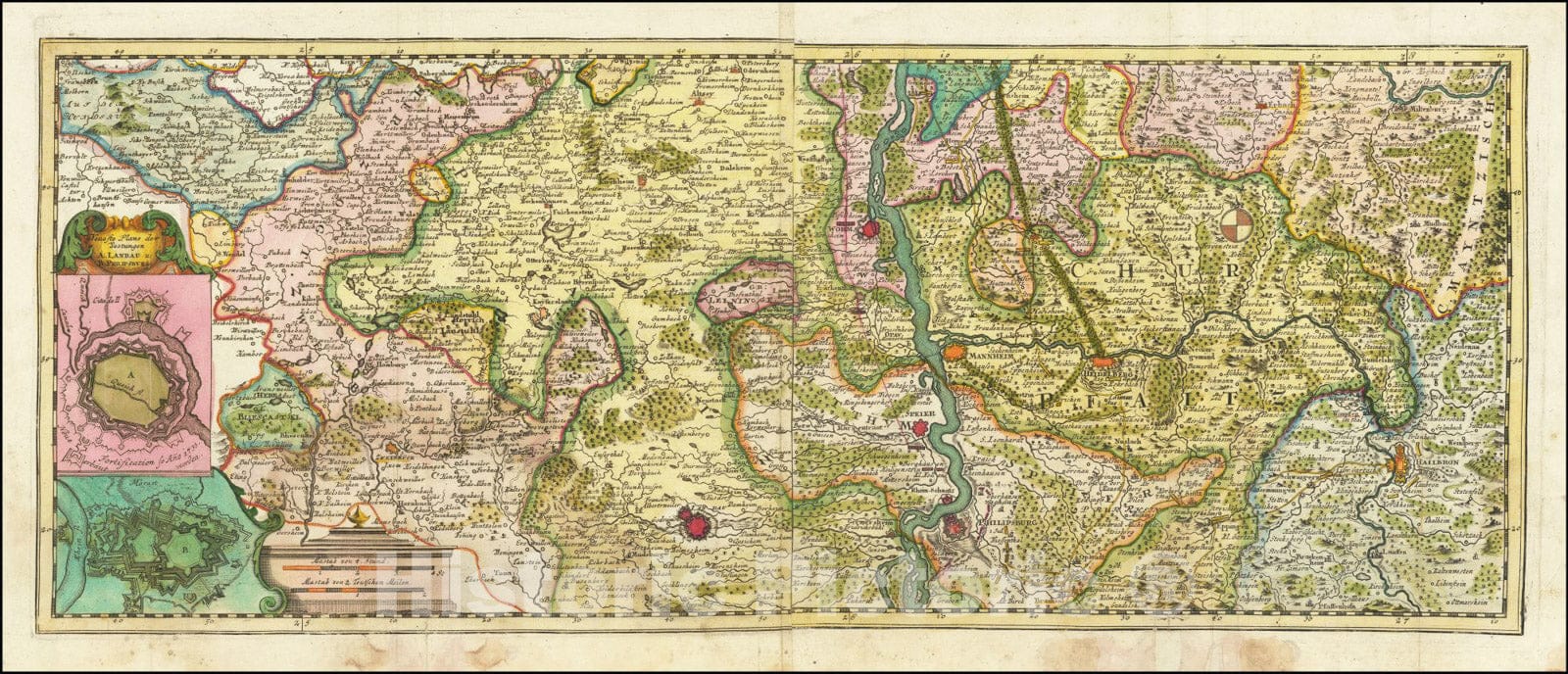 Historic Map : Geographisches Kriegs Theatrum der Kayserlichen und Reichs, 1734, Vintage Wall Art
