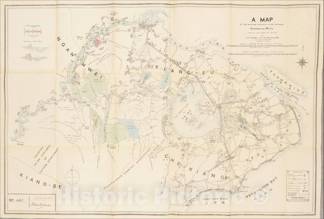 Historic Map : Shanghai, 1893, Vintage Wall Art