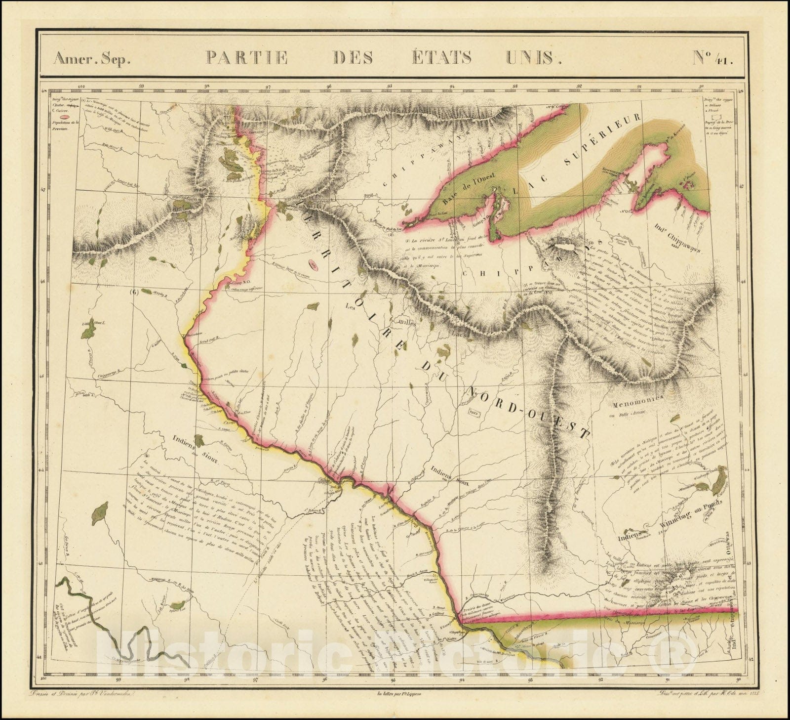 Historic Map : Amer. Sep. No. 41Partie Des Etats Unis. , 1827, Vintage Wall Art