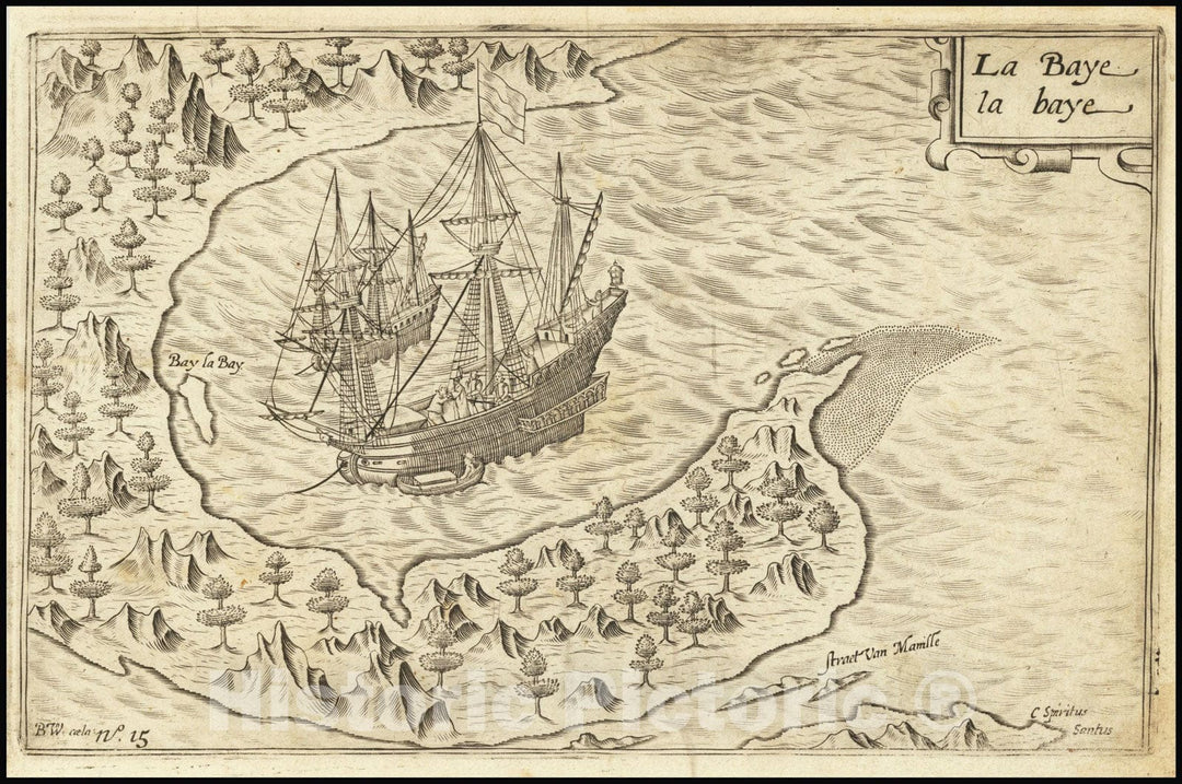 Historic Map : Albay, Luzon]La Baye la Baye, 1602, Vintage Wall Art