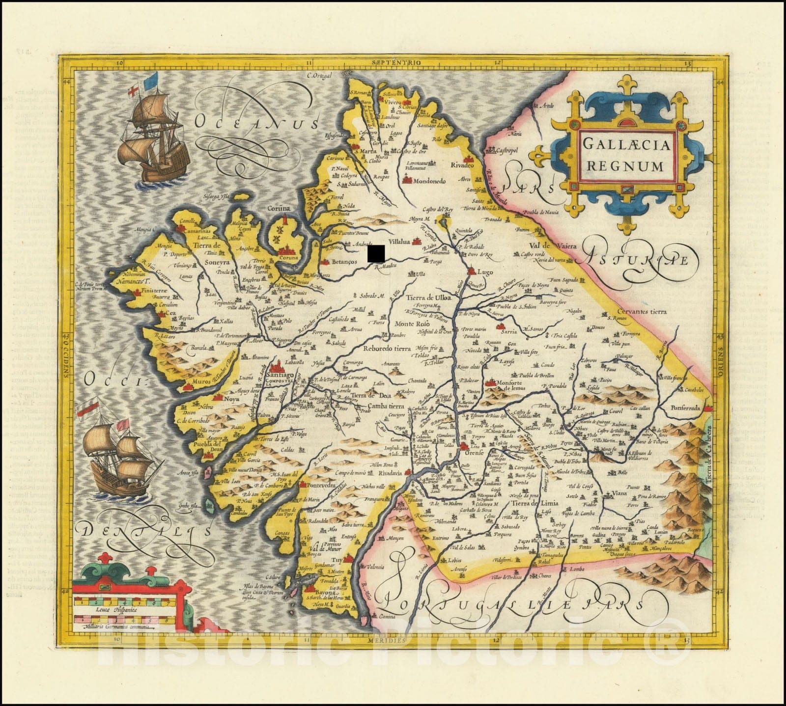 Historic Map : Gallaecia Regnum, 1610, Vintage Wall Art