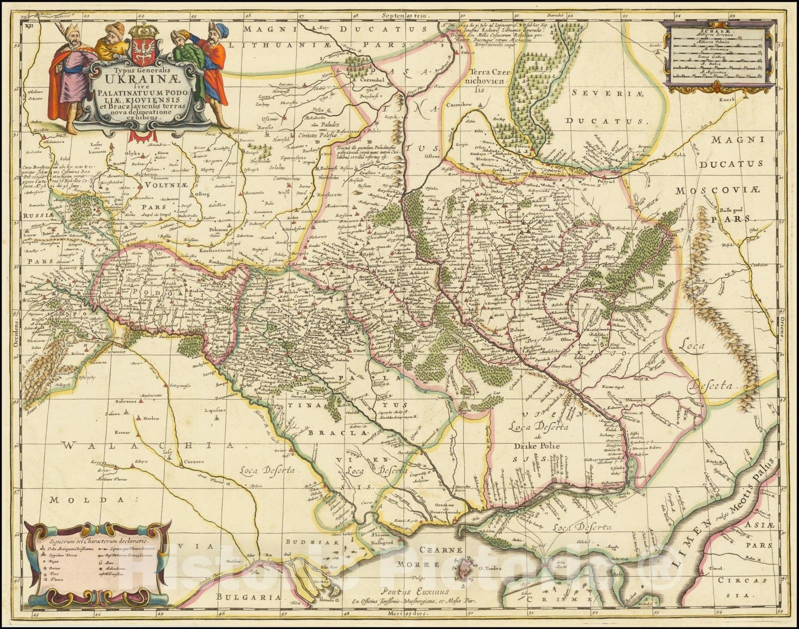 Historic Map : Typus Generalis Ukrainae sive Palatinatuum Podoliae, Kioviensis et Braczlaviensis terras nova delineatione exhibens, 1685, Vintage Wall Art