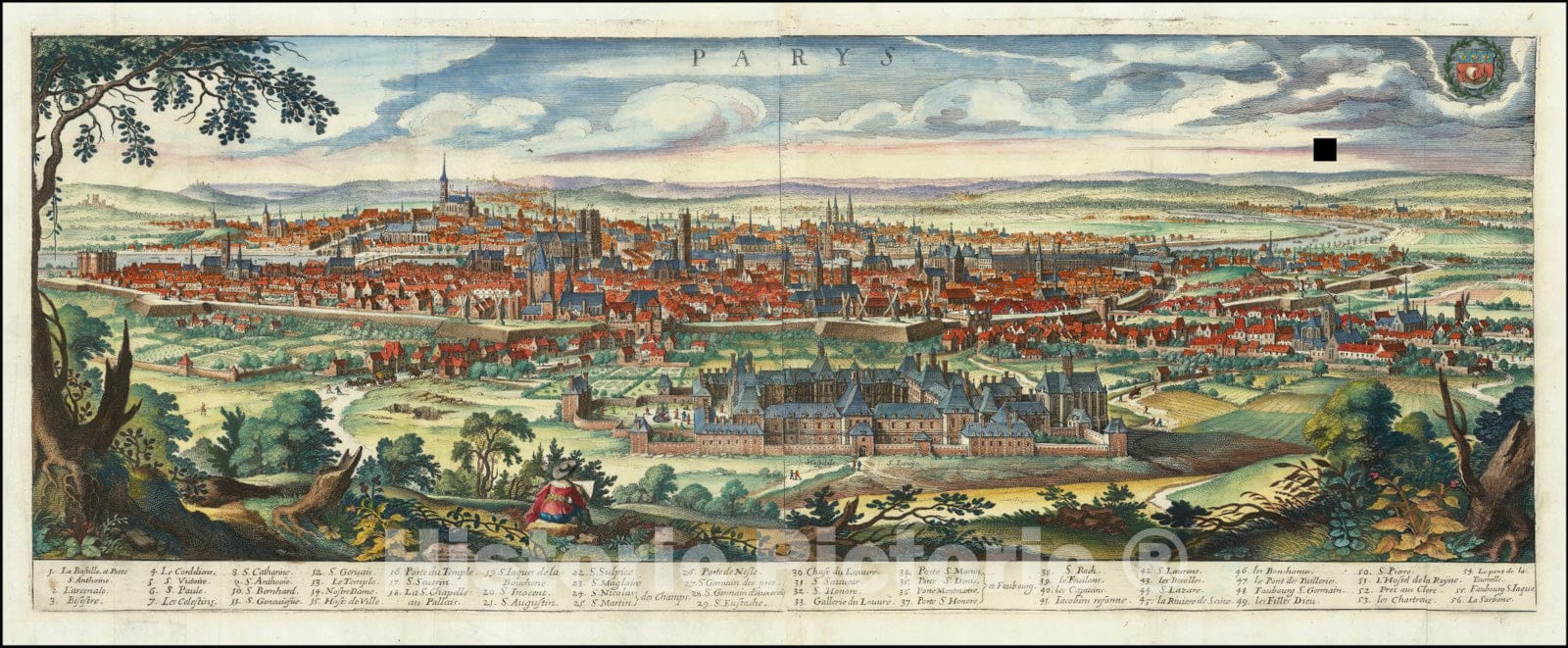 Historic Map : Parys, 1648, Vintage Wall Art