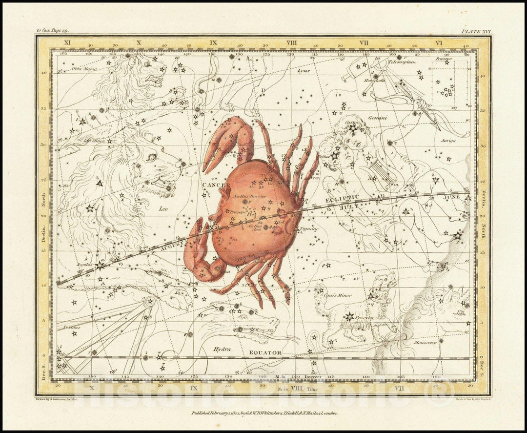 Historic Map : Cancer, 1822 v1, Vintage Wall Art