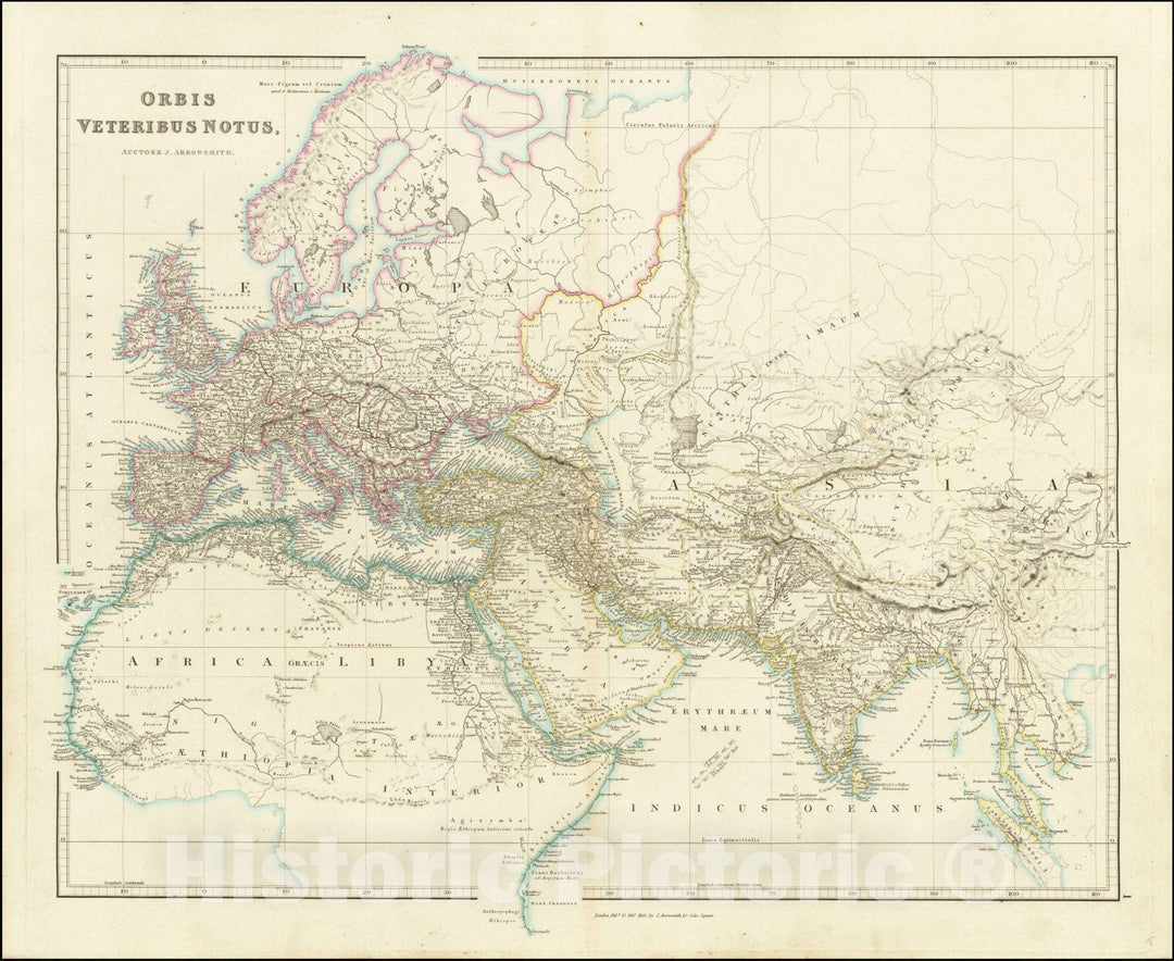 Historic Map : Orbis veteribus notus, 1842, Vintage Wall Art