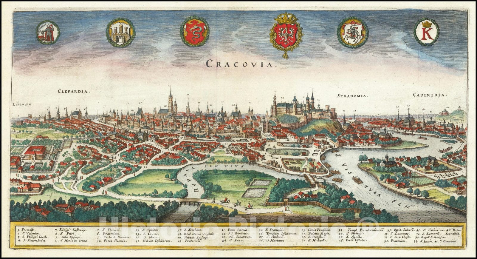 Historic Map : Cracovia, 1640, Vintage Wall Art