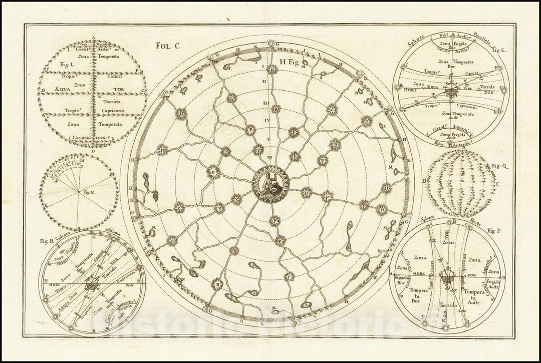 Historic Map : Subterranean Volcanoes & Other Phenomenon,  1700, Vintage Wall Art
