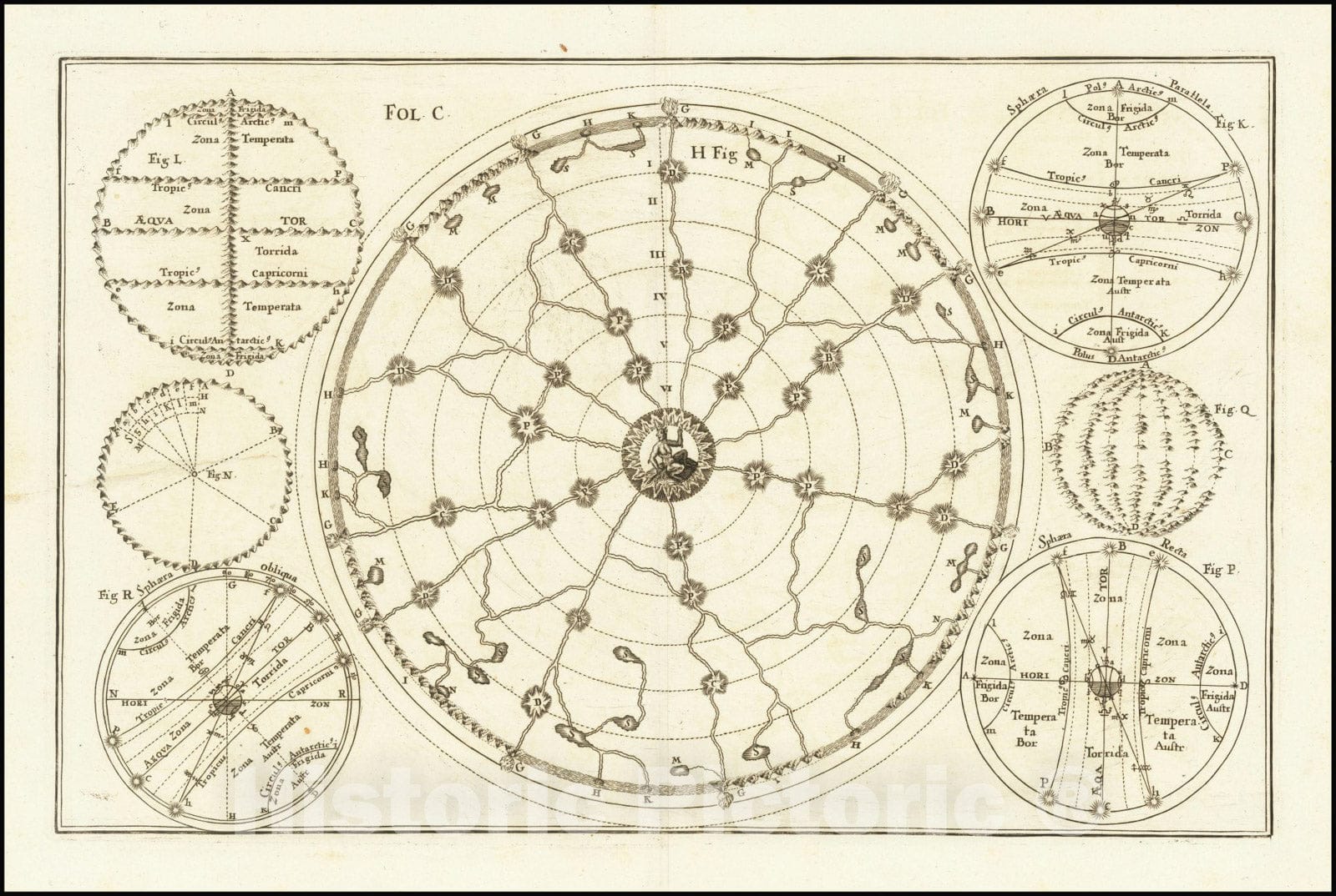 Historic Map : Subterranean Volcanoes & Other Phenomenon,  1700, Vintage Wall Art