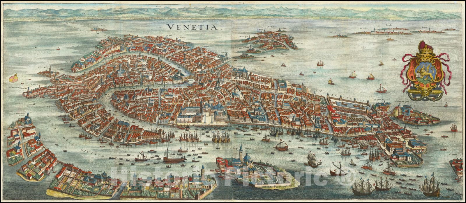 Historic Map : Venetia, 1636, Vintage Wall Art