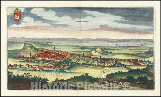 Historic Map : Edynburgum, 1650 v2, Vintage Wall Art