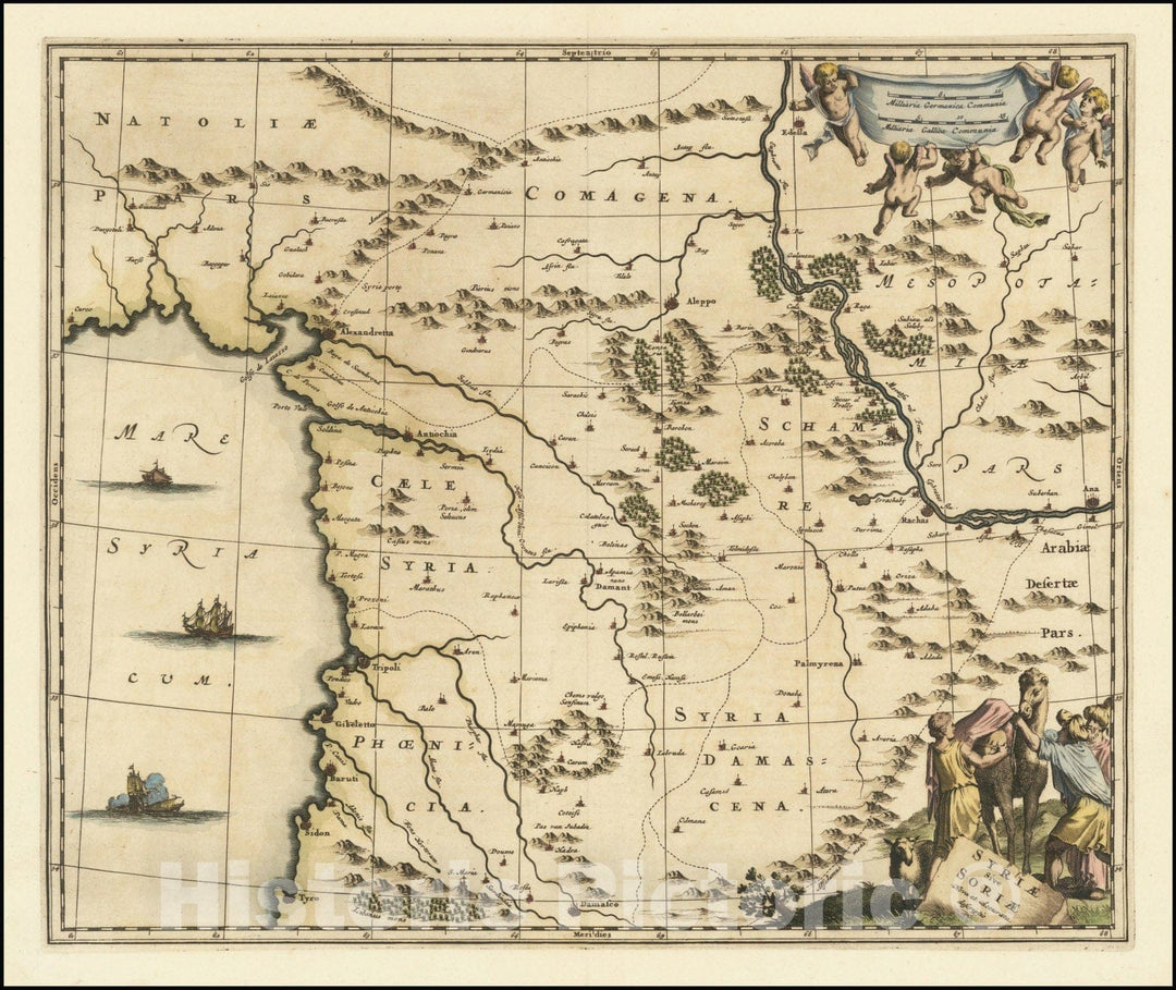 Historic Map : Syriae sive Soriae nova et accurata descriptio, 1698, Vintage Wall Art