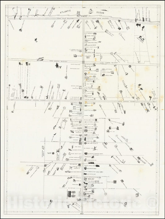 Historic Map : Delray Beach Florida,  1947, Vintage Wall Art