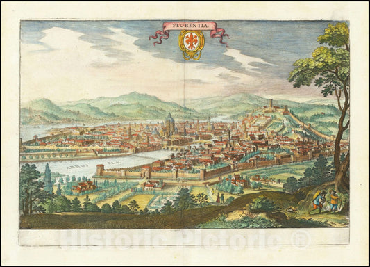 Historic Map : Florentia, 1640, Vintage Wall Art