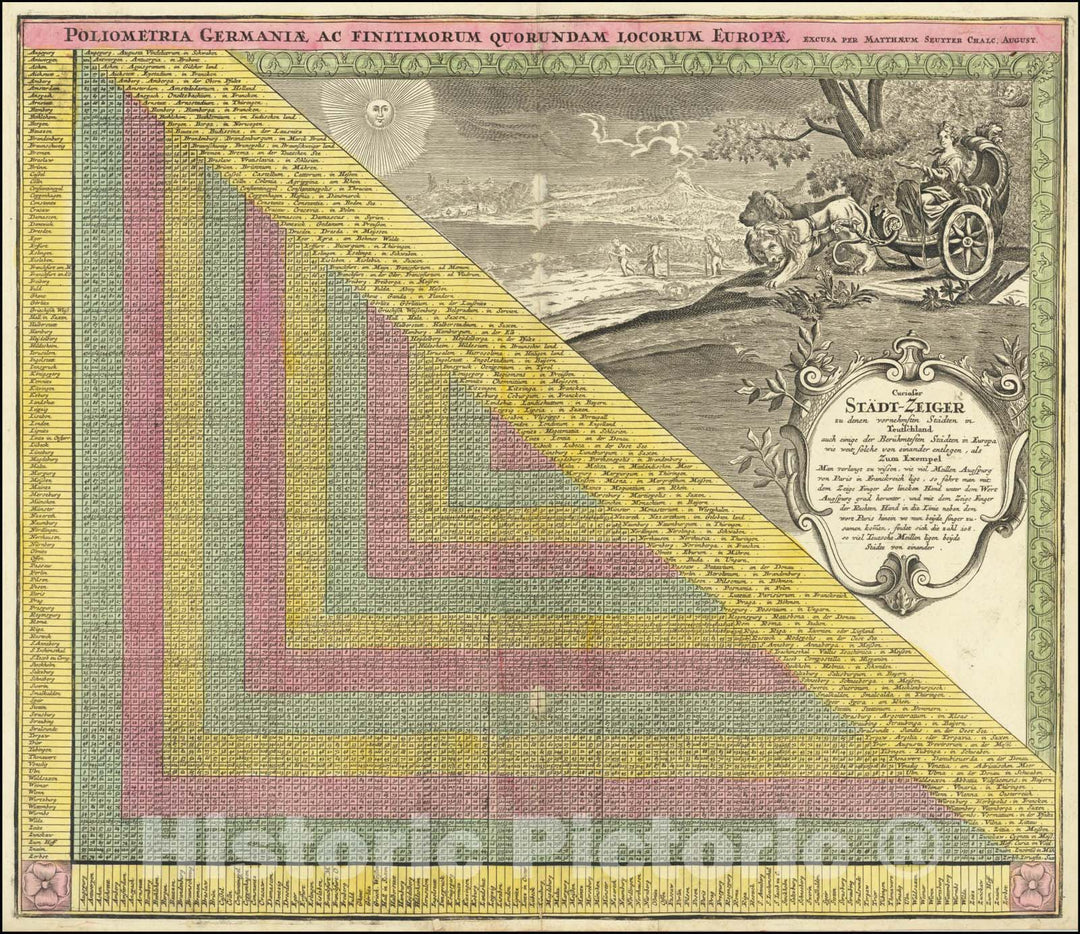Historic Map : Poliometria Germaniae Ac Finitimorum Quorundmam Locurum Europa, 1730, Vintage Wall Art
