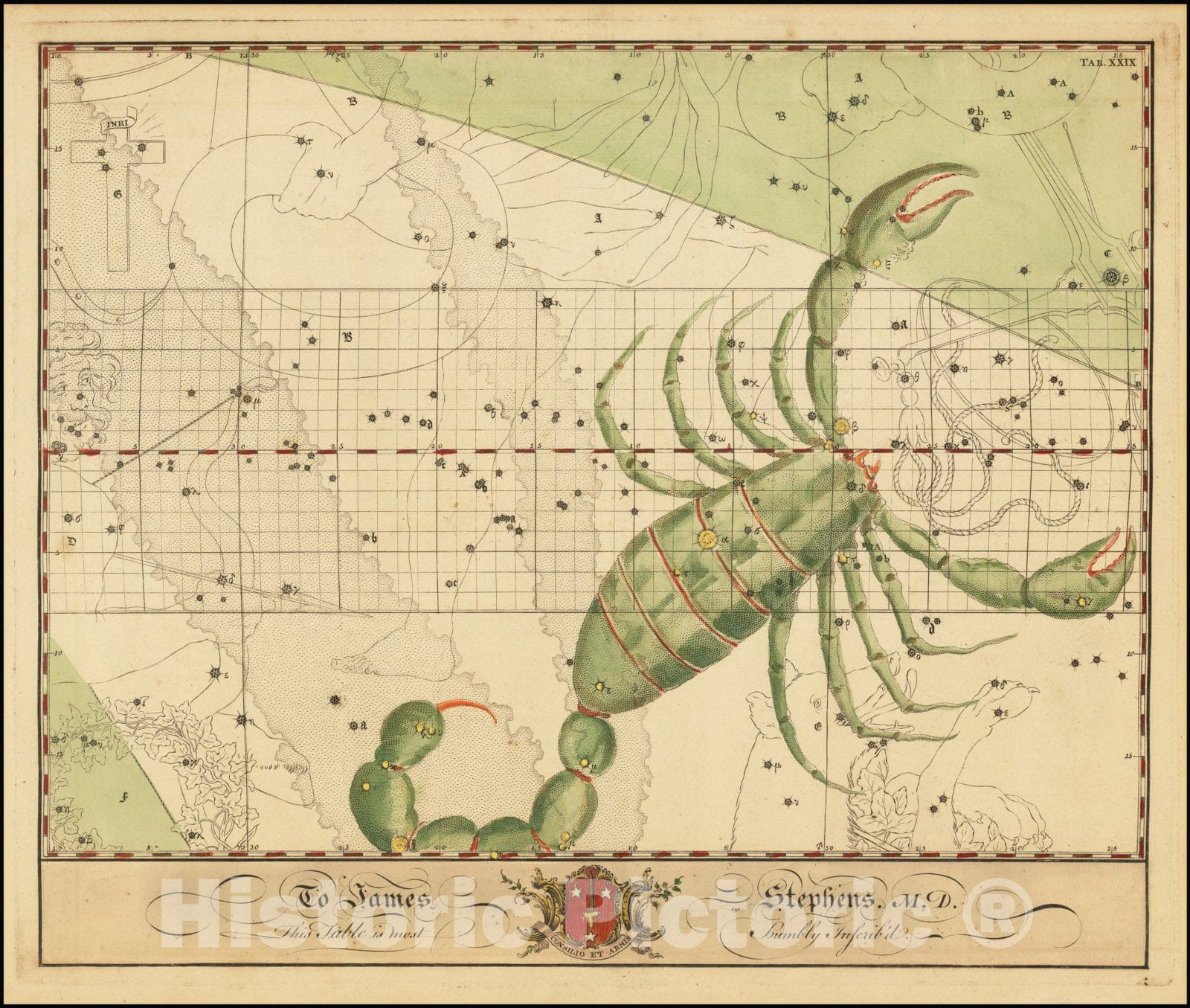 Historic Map : Scorpius,  1750, Vintage Wall Art