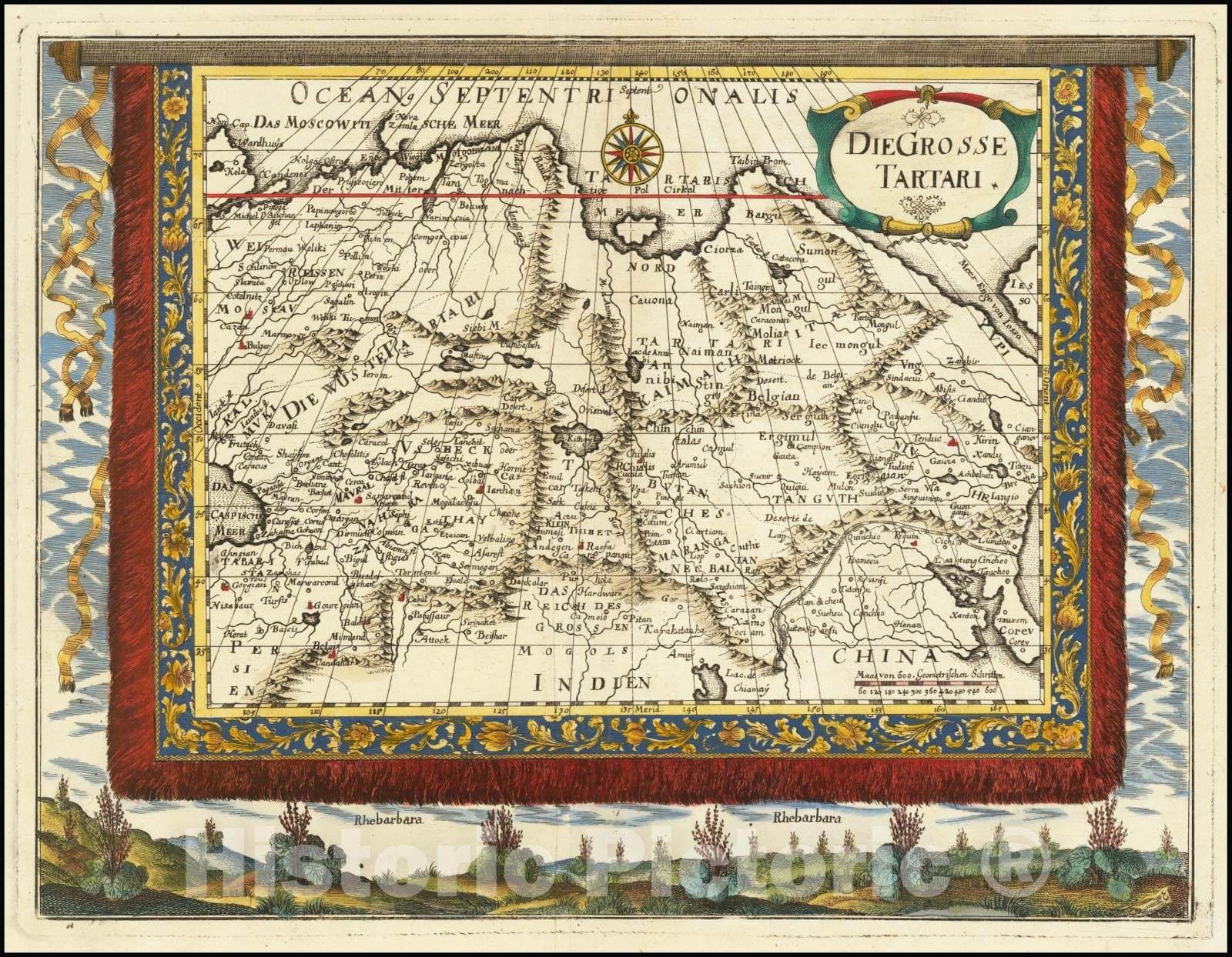 Historic Map : DieGrosse Tartari, 1688, Vintage Wall Art