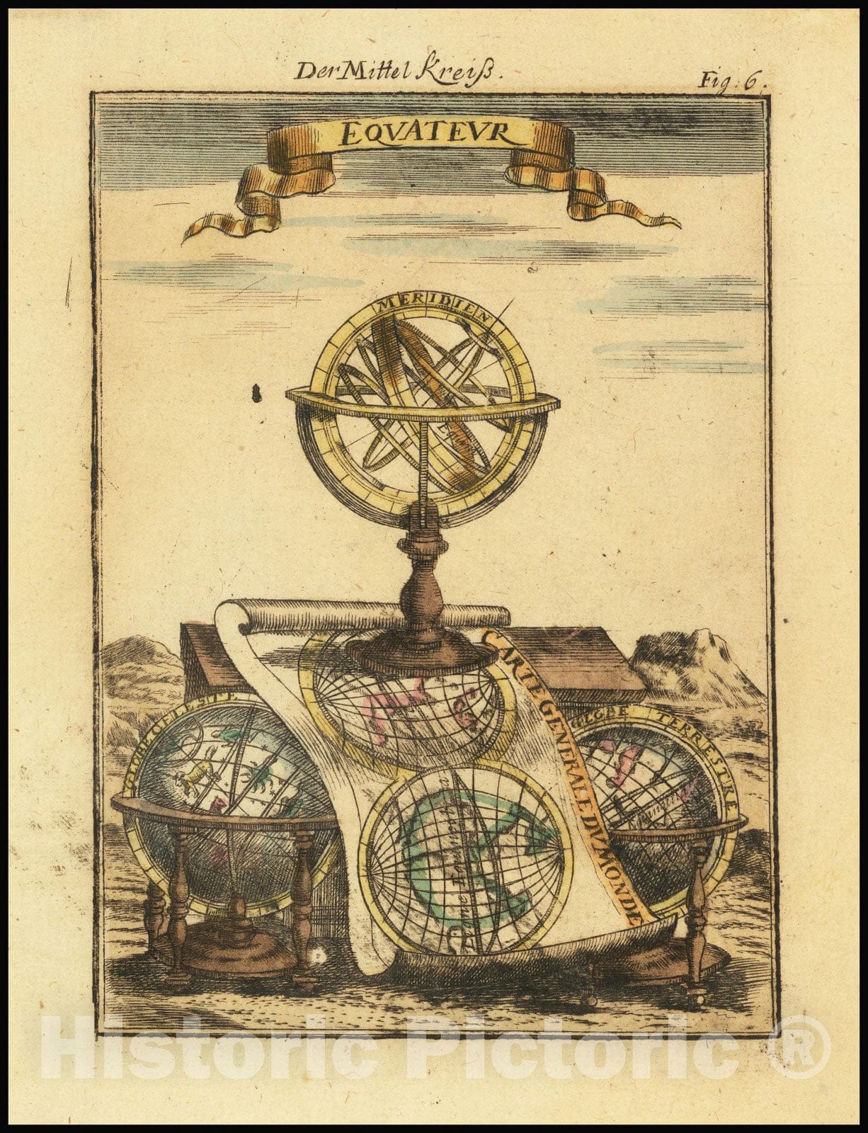 Historic Map : Equateur, 1685, Vintage Wall Art