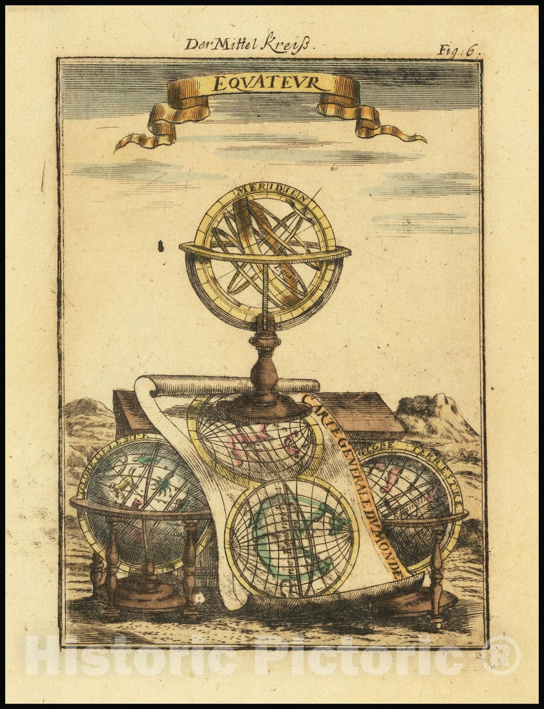 Historic Map : Equateur, 1685, Vintage Wall Art