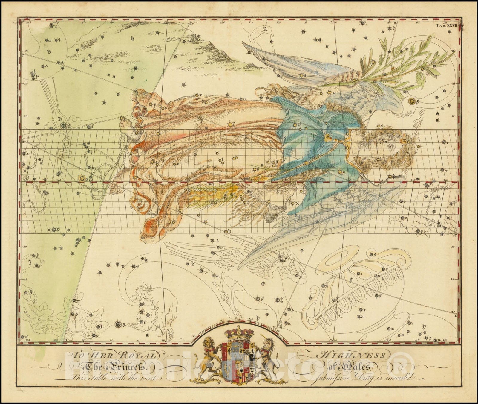 Historic Map : Virgo,  1750, Vintage Wall Art