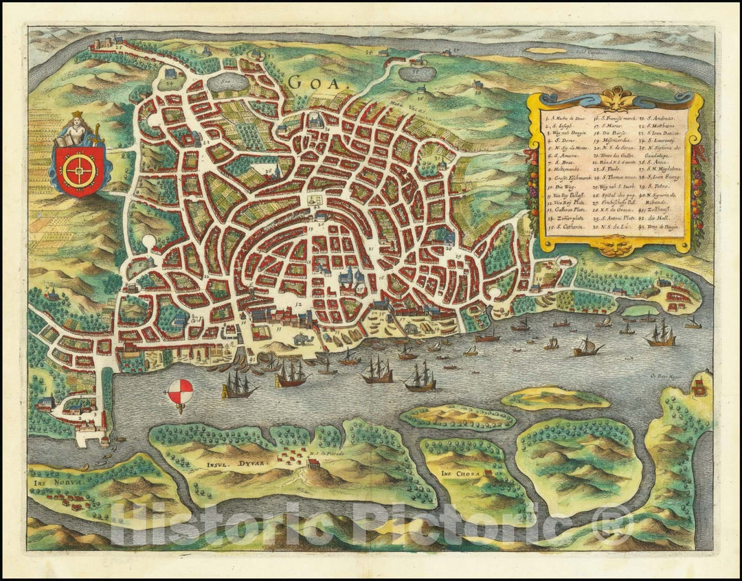 Historic Map : Goa, 1650, Vintage Wall Art