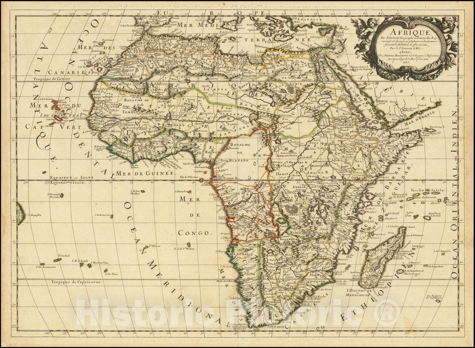 Historic Map : L'Afrique, 1669, 1669, Vintage Wall Art