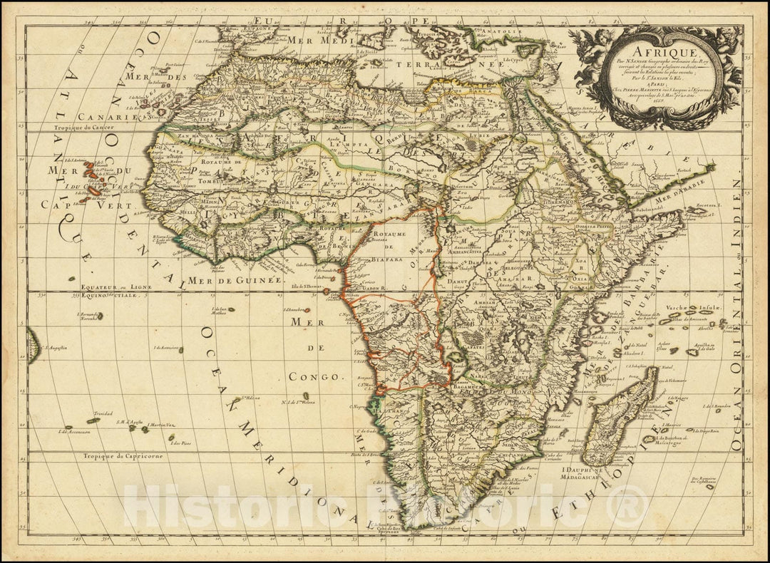 Historic Map : L'Afrique, 1669, 1669, Vintage Wall Art