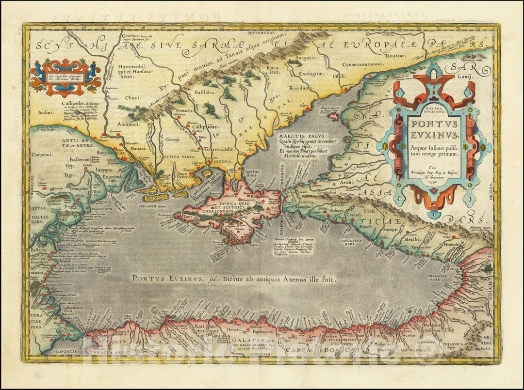Historic Map : Black Sea Region, 1624, Vintage Wall Art