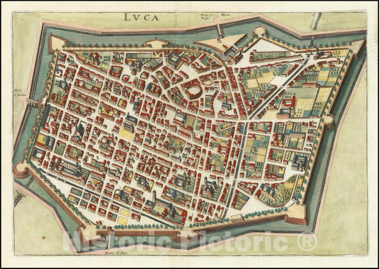 Historic Map : Luca, 1638, Vintage Wall Art