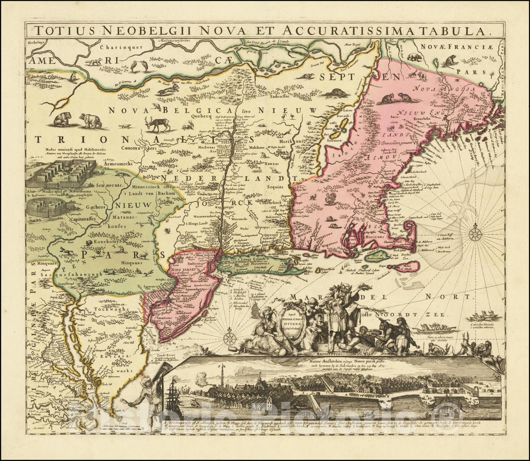 Historic Map : Totius Neobelgii Nova et Accuratissima Tabula,1674 (1720 ca) v1, Vintage Wall Art