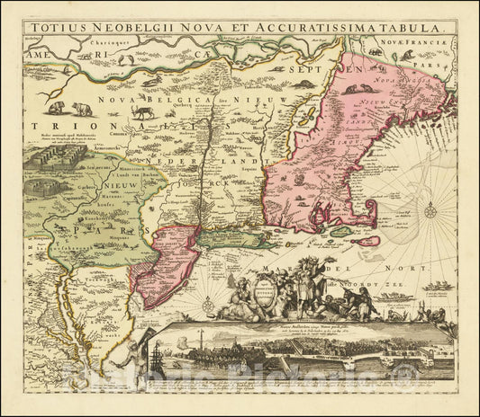 Historic Map : Totius Neobelgii Nova et Accuratissima Tabula,1674 (1720 ca) v1, Vintage Wall Art