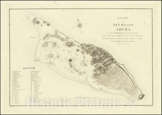 Historic Map : The Island of Aruba, Vintage Wall Art